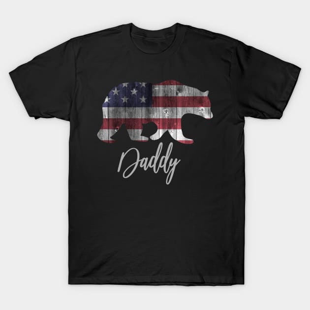Daddy Bear 4th of july flag american T-Shirt by sevalyilmazardal